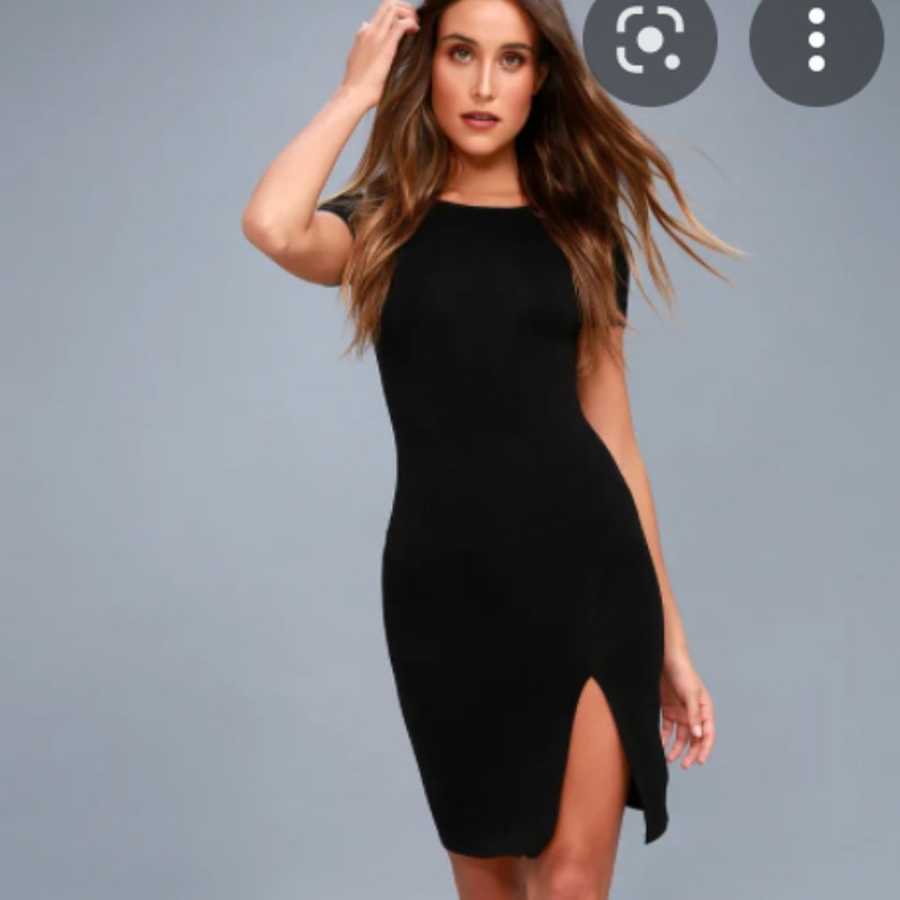 Lulu's Flatter Me Black Bodycon Dress
